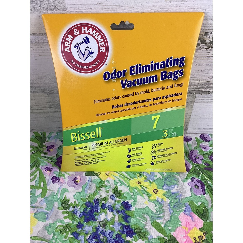 NEW Arm & Hammer Bissell 7 Odor Eliminating Vacuum Bags (3) & Filters 7 & 9 (2)